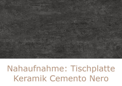 Nahaufnahme Tischplatte Cemento Nero